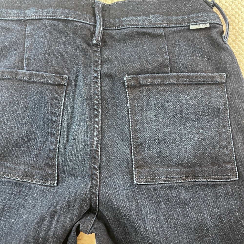 MOTHER The Hustler Roller Skimp  Flare Jeans Blue Denim Front Seam High Rise 26 - Picture 8 of 12